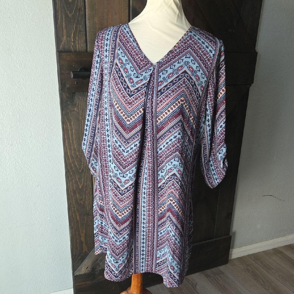 Pink Rose Large Vibrant Patterned Dress Boho FITS XS TO SMALL